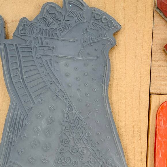 Rubber Stamp Lot Of 20 Christmas  Snowman Tree Wisemen Stocking Angel Reindeer - Picture 4 of 16